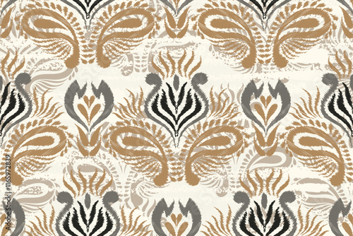 damask seamless pattern, motif, fabric, wallpaper, background, etc.