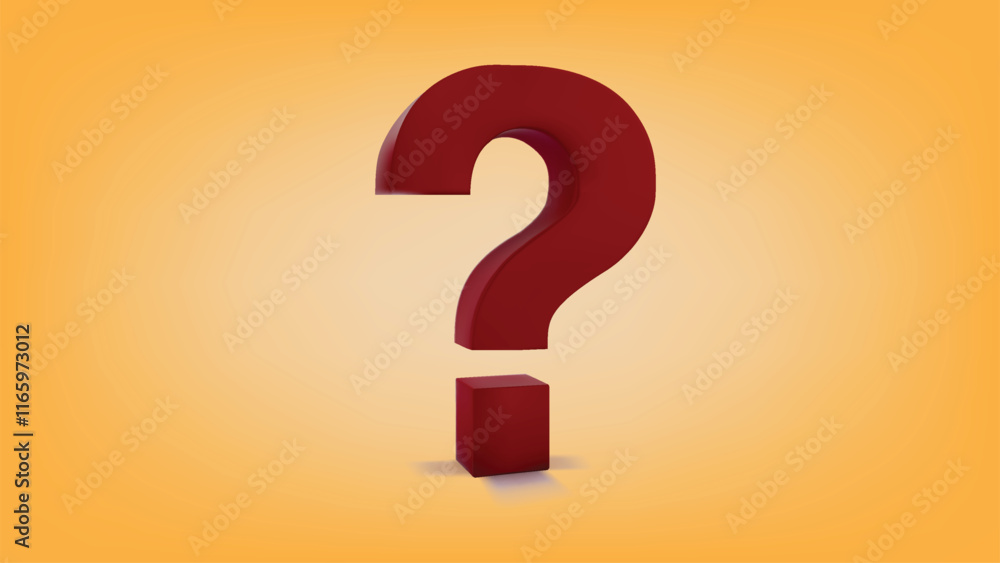 3d render of red question mark icon, vector illustration 3d render of red question mark icon, vector illustration
