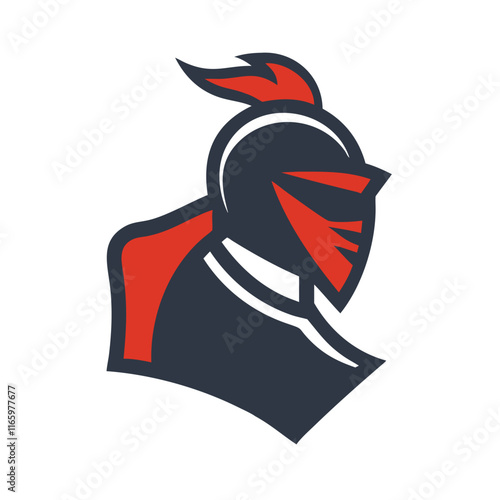 Design a heroic knight mascot logo.