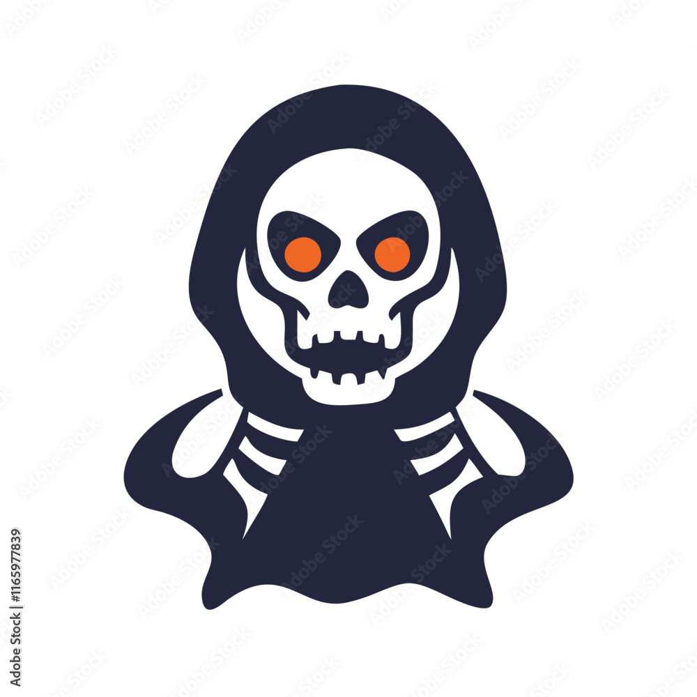 Design a spooky skeleton mascot logo. Design a spooky skeleton mascot logo.