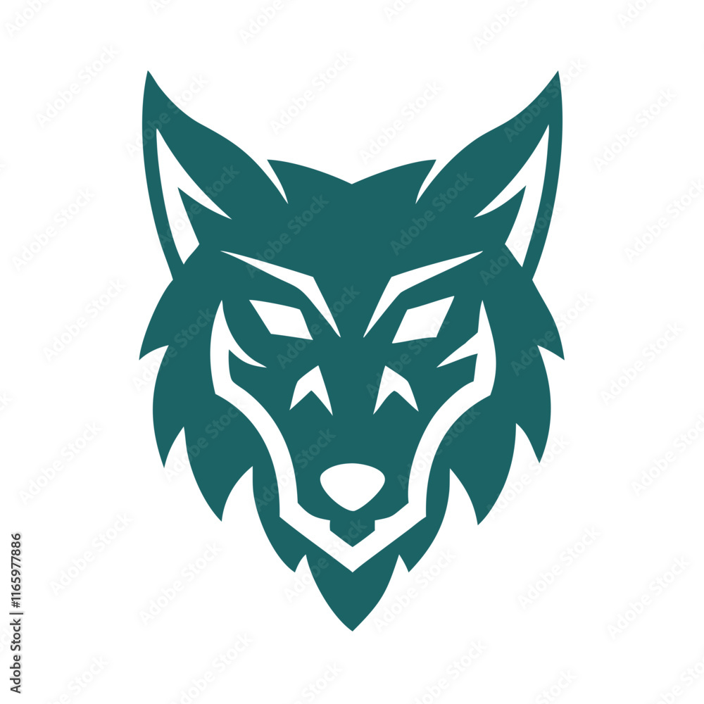 Obraz premium Create a tribal wolf mascot logo.