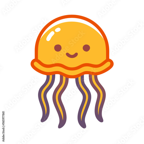 Create a glowing jellyfish mascot logo. photo