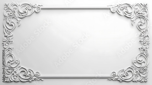 Elegant White Frame with Ornate Floral Design