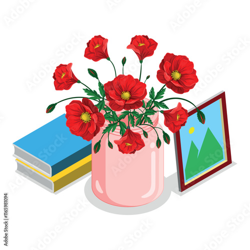 Colorful Decorative Blooming Flower Vases 