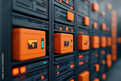 Vast Subterranean Digital Archives with Towering Server Racks Glowing Data Storage Arrays and Autonomous Backup Systems for Secure Cryptographic Key Management and Data Enclaves