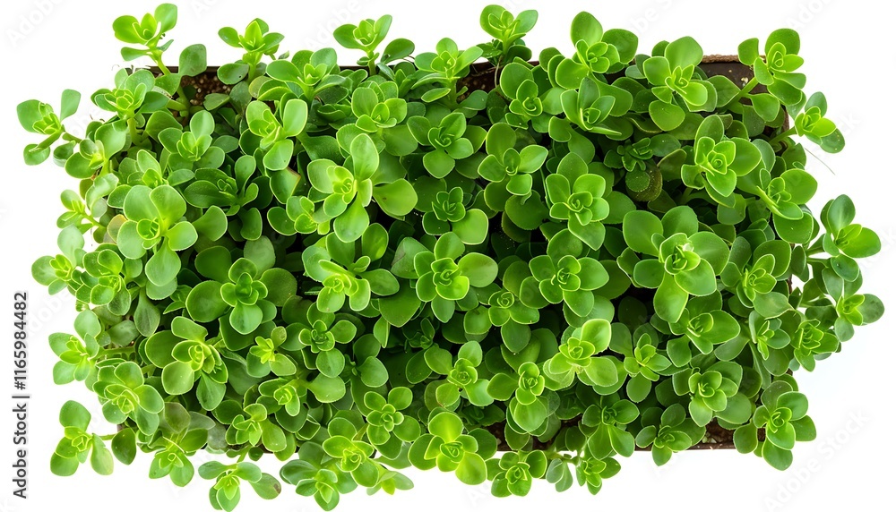 Obraz premium Top view of succulent plants in a pot isolated on white background