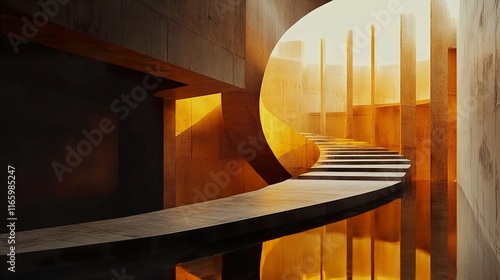 Golden Hour Architecture: Modern Building Interior Design