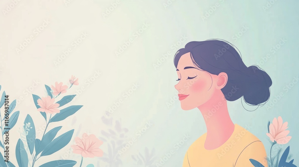 Affection flat design side view elegant theme animation colored pastel Affection flat design side view elegant theme animation colored pastel
