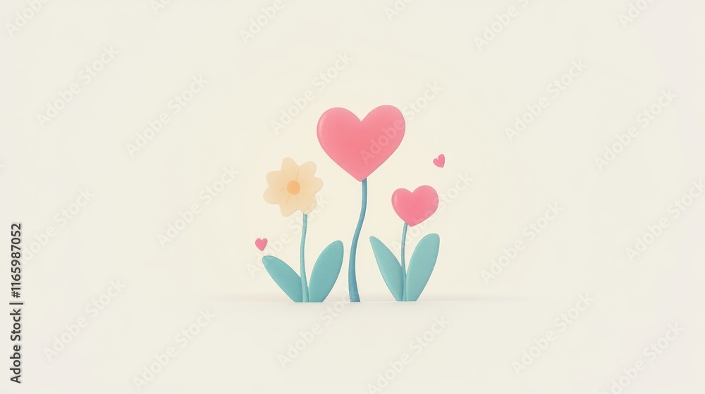 Affection flat design side view elegant theme animation colored pastel Affection flat design side view elegant theme animation colored pastel