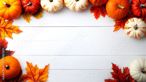 Thanksgiving day, happy thanks giving day background, unique background design, white wooden texture background, thanksgiving greeting cards,  thanksgiving holiday poster, autumn leaves, pumpkin decor photo