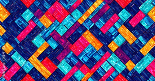 Abstract seamless pattern with stripes forming squares repeating on a textured background