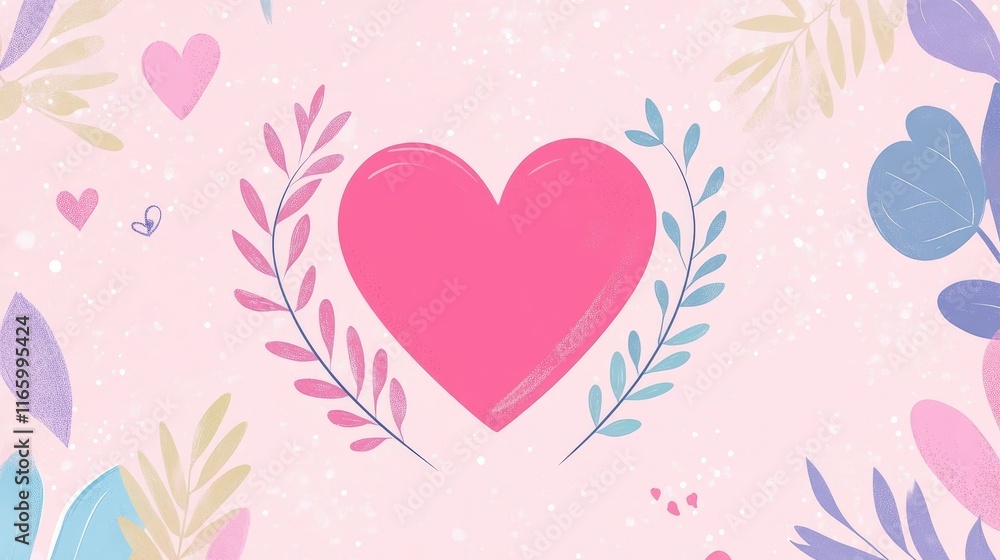 Valentine flat design front view love theme animation colored pastel Valentine flat design front view love theme animation colored pastel