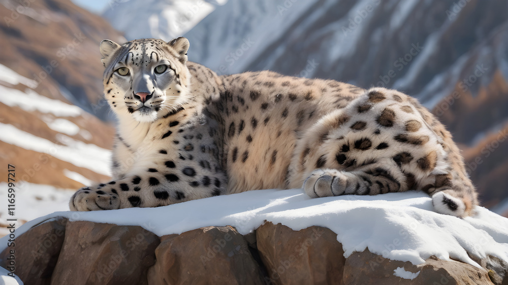leopard in the snow leopard in the snow