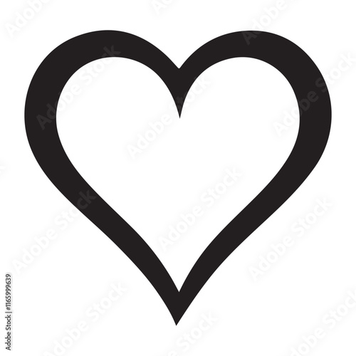 Simple Heart Silhouette Vector Illustration Design