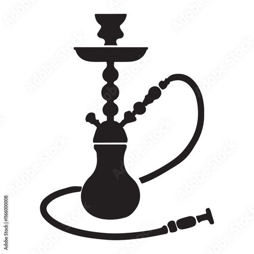 Hookah Silhouette Vector Illustration for Lounge Designs