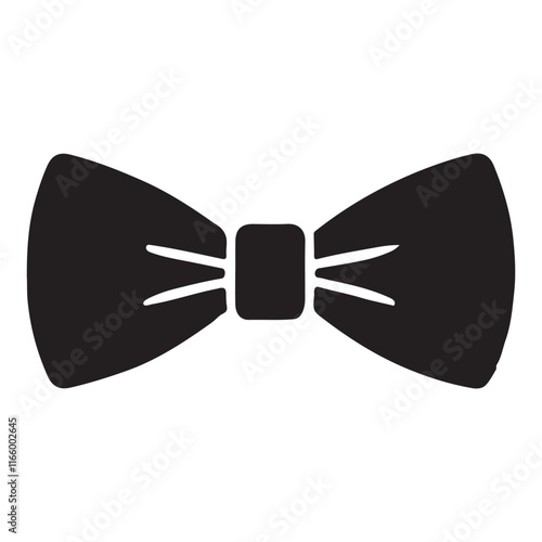 Simple Bow Tie Silhouette Icon for Fashion