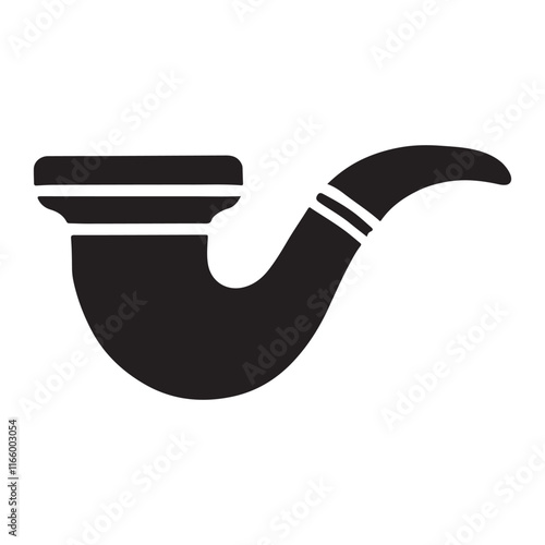 Smoking Pipe Silhouette Vector Illustration for Vintage Designs