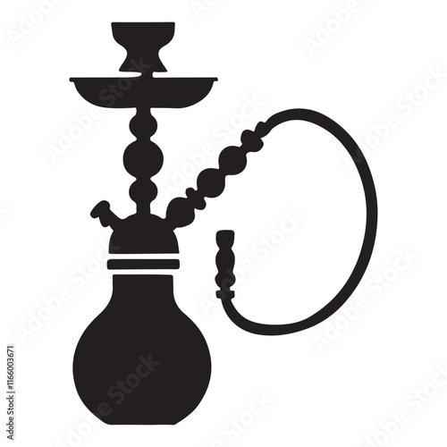 Hookah Silhouette Icon Vector Design Element