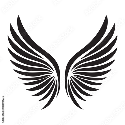 Angel Wings Silhouette Elegant Design Vector Illustration