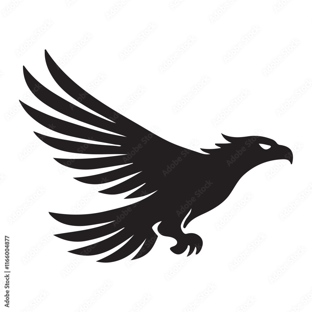 Obraz premium Flying Eagle Silhouette Illustration Representing Freedom