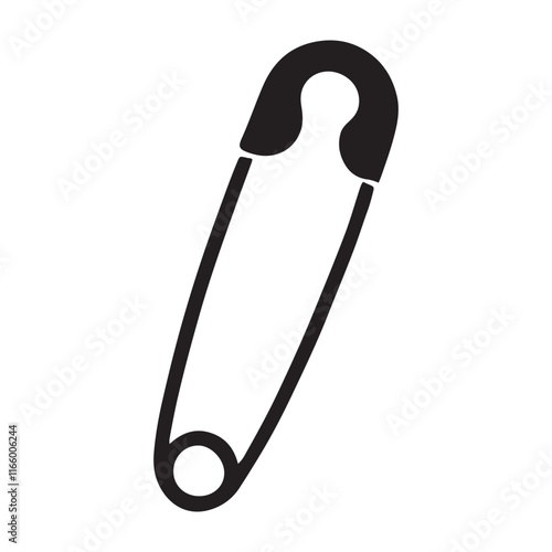 Safety Pin Silhouette Icon Design Element