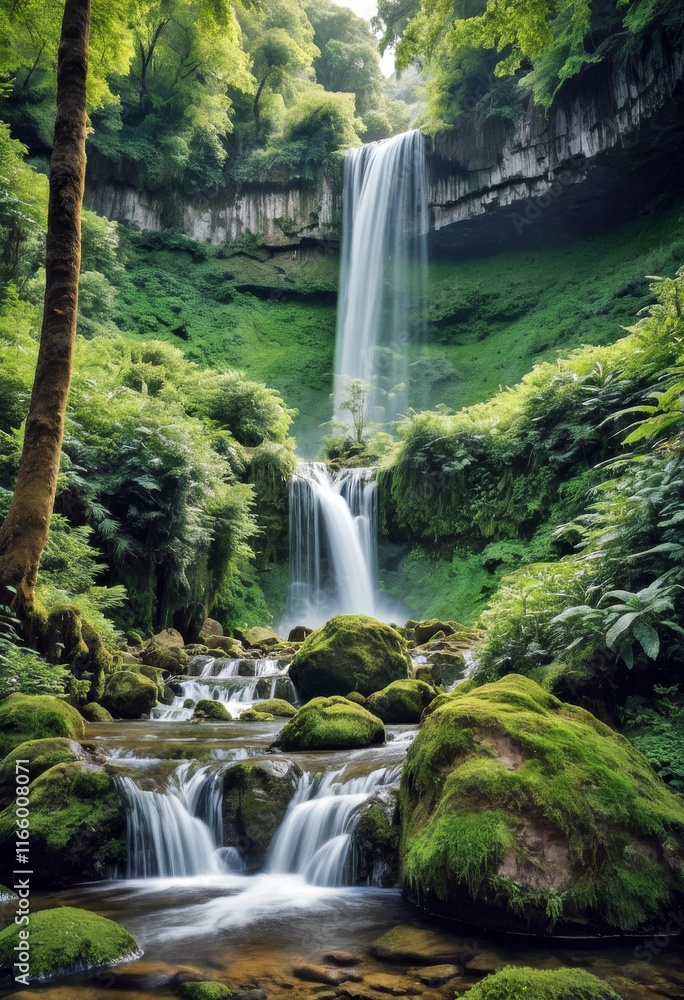 Fototapeta premium Waterfall Nature Outdoors Landscape Calm Peaceful Discovery