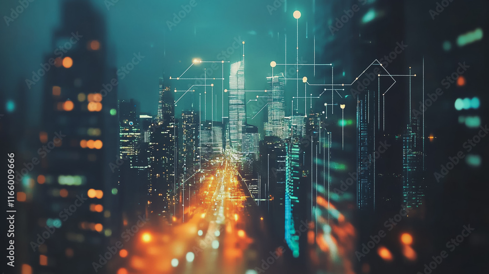 Abstract business team stands on the peak of success amid tall, innovative Smart city and graphs with statistics to analyze business potential and predict future developments in company growth. Abstract business team stands on the peak of success amid tall, innovative Smart city and graphs with statistics to analyze business potential and predict future developments in company growth.