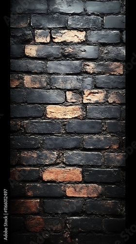 Obraz na płótnie Dark Brick Wall Texture Background Image w salonie