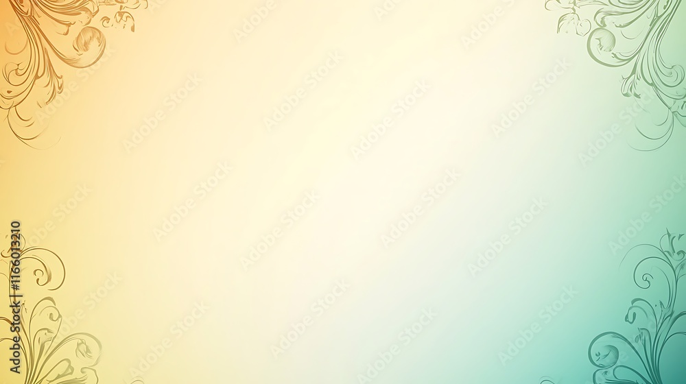 Elegant Pastel Background With Floral Corner Designs Elegant Pastel Background With Floral Corner Designs