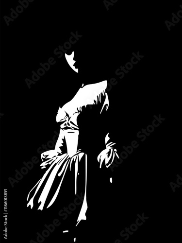 19th century lady silhouette