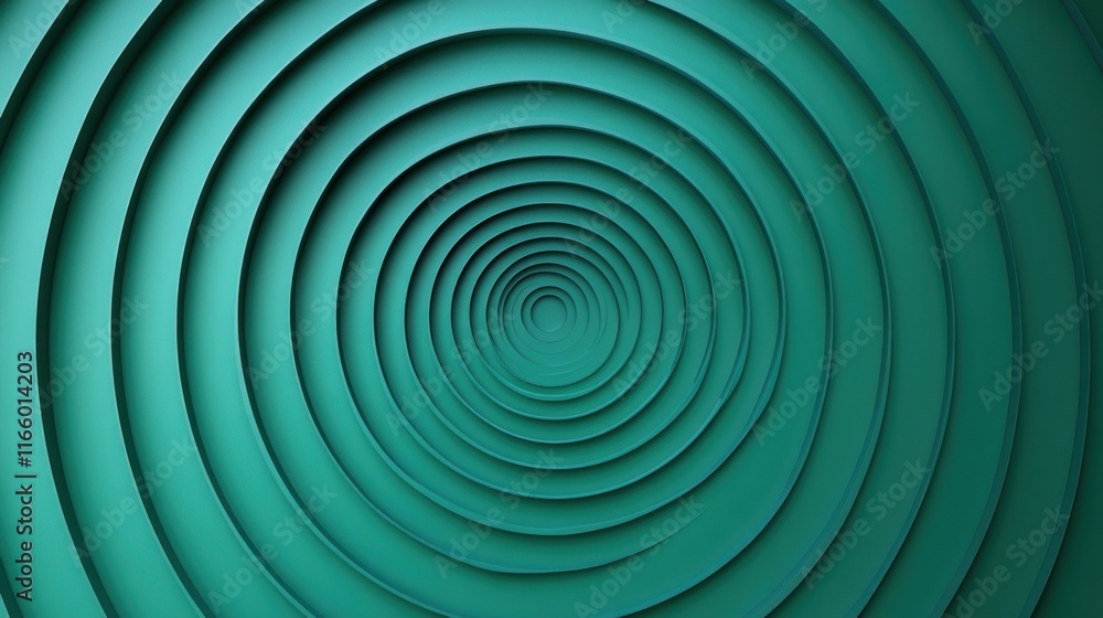A series of concentric, circular layers creating a 3D illusion in a teal color. A series of concentric, circular layers creating a 3D illusion in a teal color.