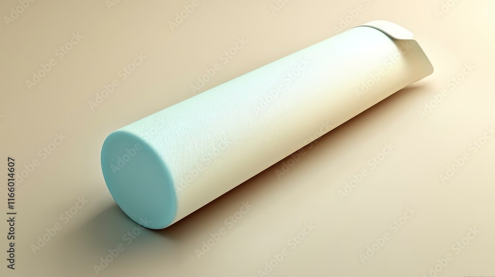 A cylindrical foam object with a smooth surface, likely a pillow. A cylindrical foam object with a smooth surface, likely a pillow.