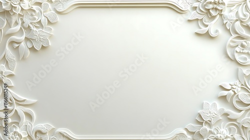 Elegant White Floral Frame Design Background