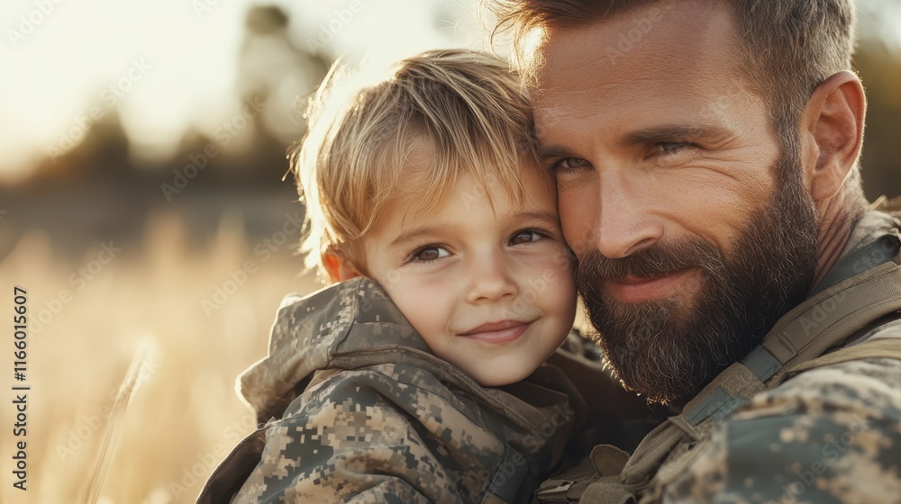 A touching image of a father and son sharing a close moment outdoors, both wearing warm clothing. The bond between them radiates love and warmth in the serene environment. A touching image of a father and son sharing a close moment outdoors, both wearing warm clothing. The bond between them radiates love and warmth in the serene environment.