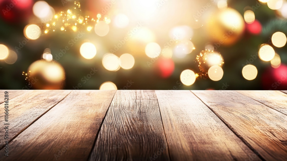 Christmas ornament, wooden table, bokeh lights, warm glow, festive atmosphere, shallow depth of field, holiday decor, blurred background, cozy setting, soft focus, rustic wood texture, magical ambianc Christmas ornament, wooden table, bokeh lights, warm glow, festive atmosphere, shallow depth of field, holiday decor, blurred background, cozy setting, soft focus, rustic wood texture, magical ambianc