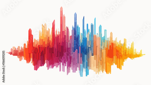 Histogram Graph Statistics Collection with Up Arrow for Data Analysis and Visualization