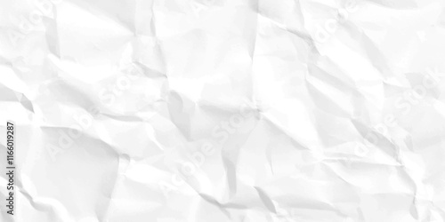 White crumpled paper abstract background texture.
