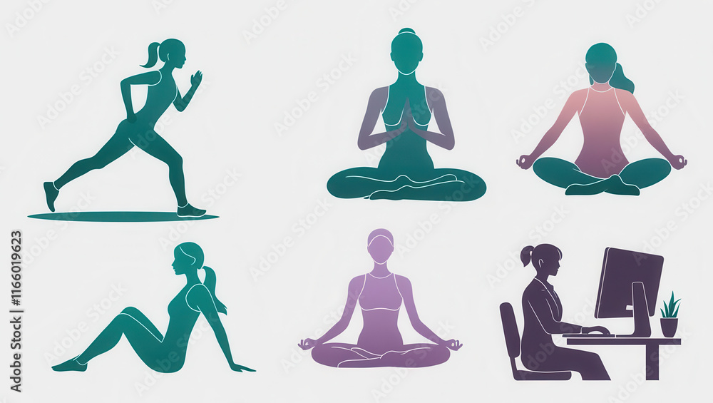 Active lifestyle fitness activities indoor and outdoor health and wellness concept diverse views Active lifestyle fitness activities indoor and outdoor health and wellness concept diverse views