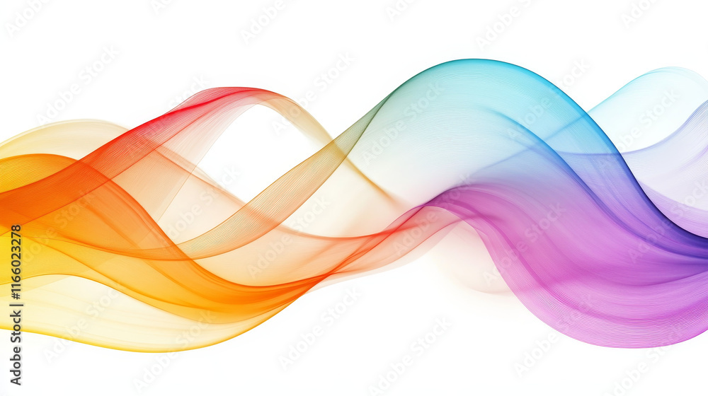 Naklejka premium Abstract vector background with smooth transparent waves, strip
