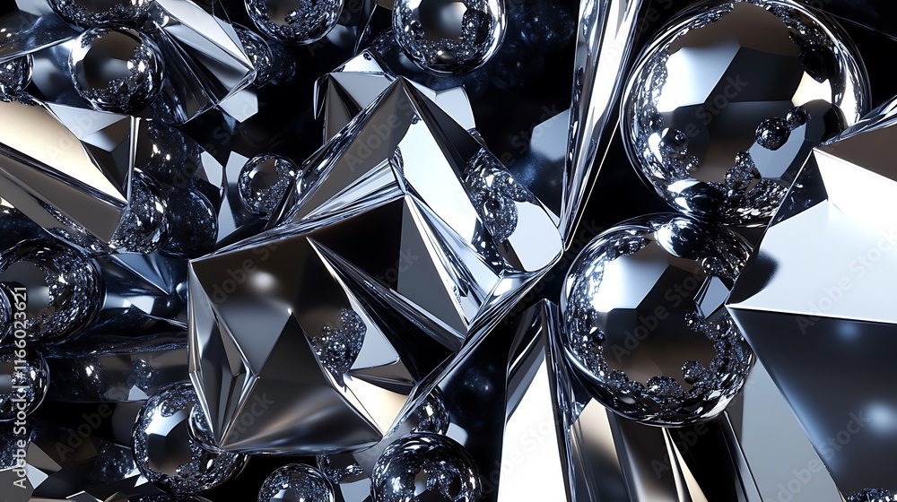 Fototapeta premium abstract background with bubbles and crystals