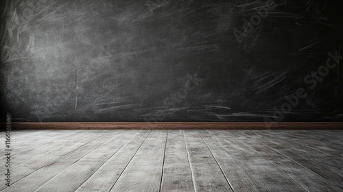 Wallpaper Mural A simple room with a blackboard on the wall, perfect for educational or instructional settings Torontodigital.ca