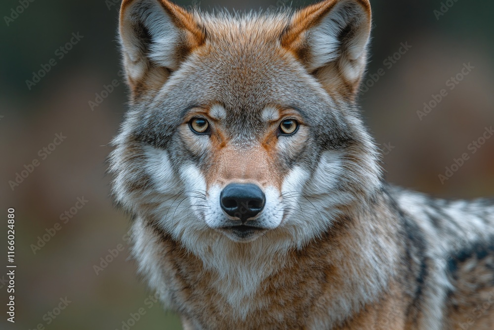 Fototapeta premium Close-up shot of a wolf looking directly at the camera