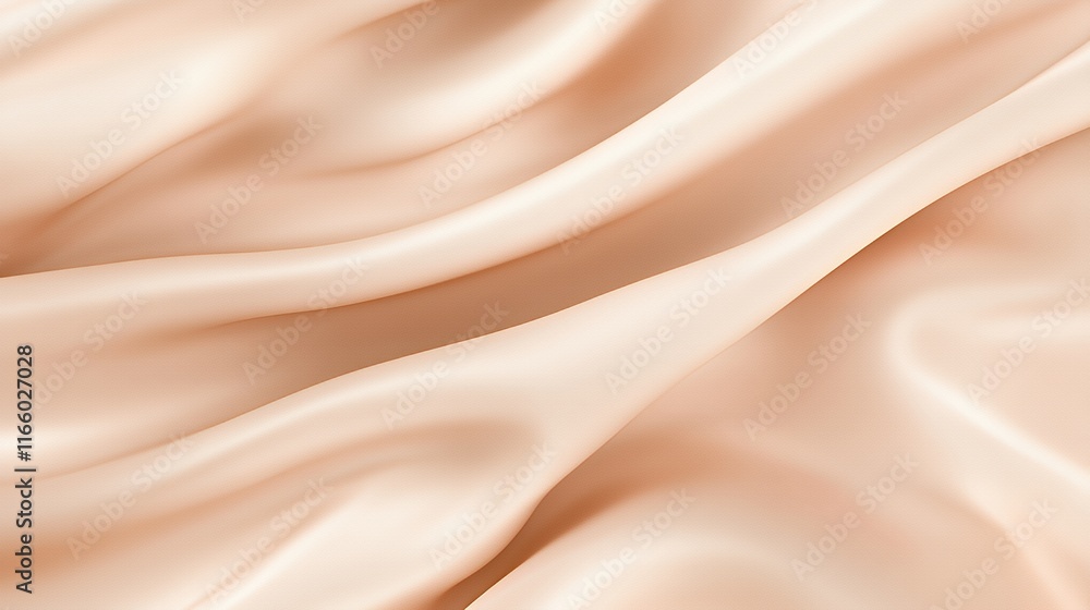 Fototapeta premium Soft Peach Silk Draped Fabric Background Texture