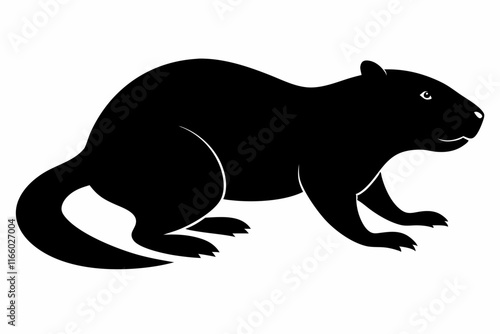 Beaver silhouette vector illustration. 
