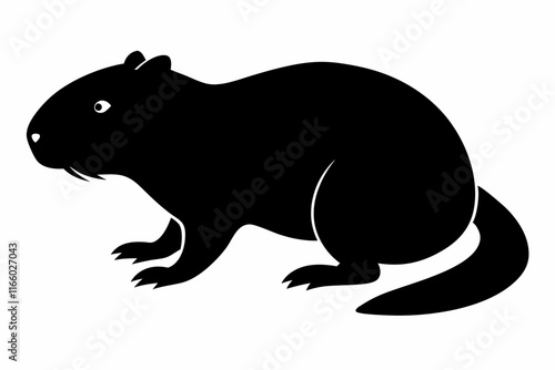 Beaver silhouette vector illustration. 
