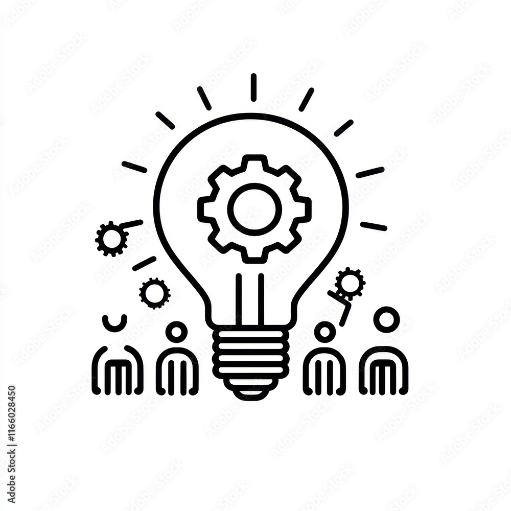 Teamwork Innovation Gear Lightbulb Idea Collaboration Teamwork Innovation Gear Lightbulb Idea Collaboration