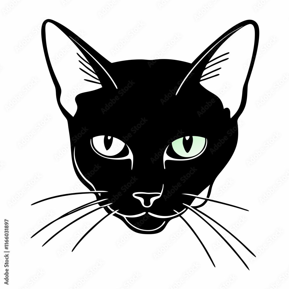 Obraz premium black cat face