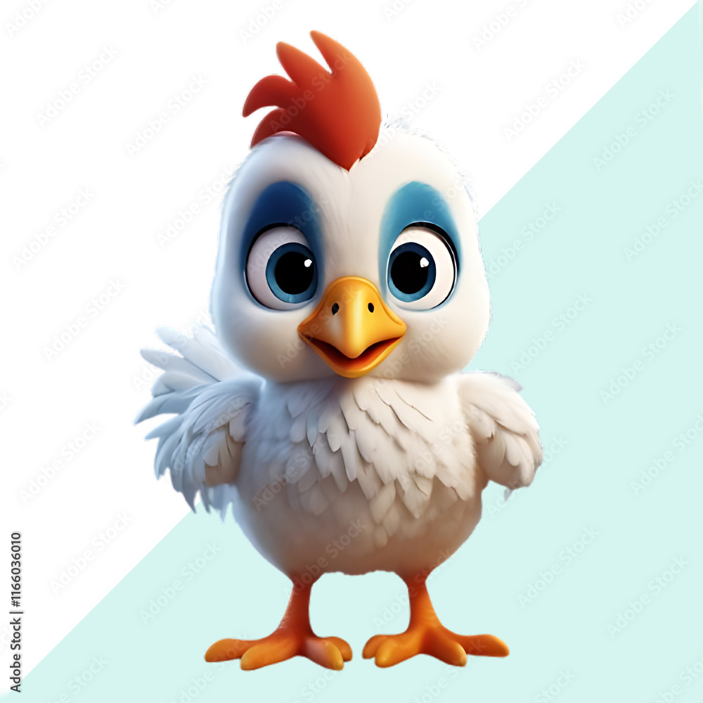 Fototapeta premium Big Eyed Cartoon Bird