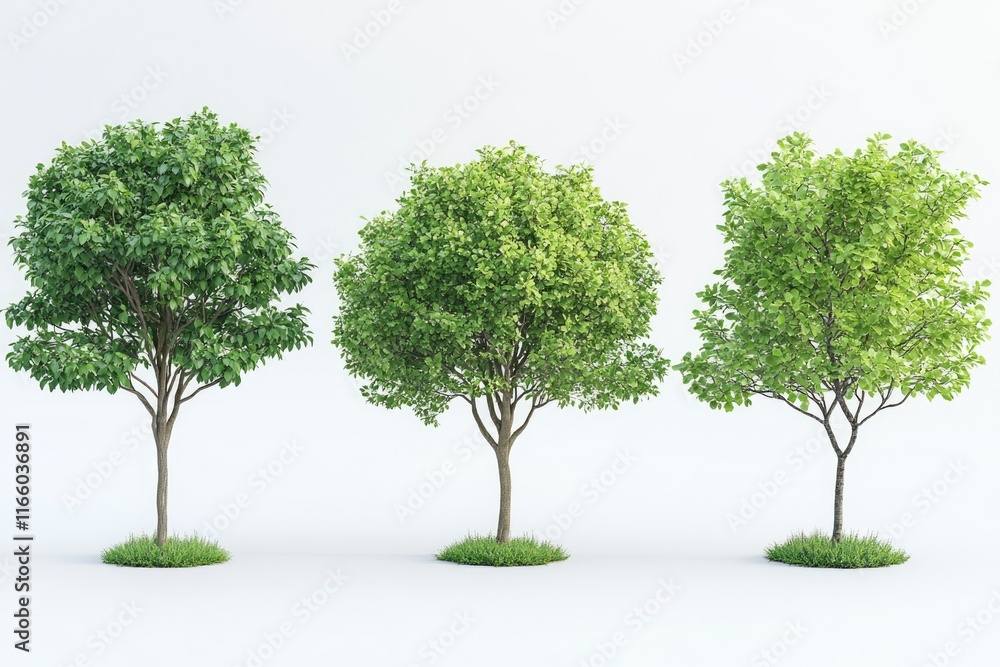 A group of trees surrounded by lush green grass, ideal for outdoor scenes or nature-inspired designs A group of trees surrounded by lush green grass, ideal for outdoor scenes or nature-inspired designs