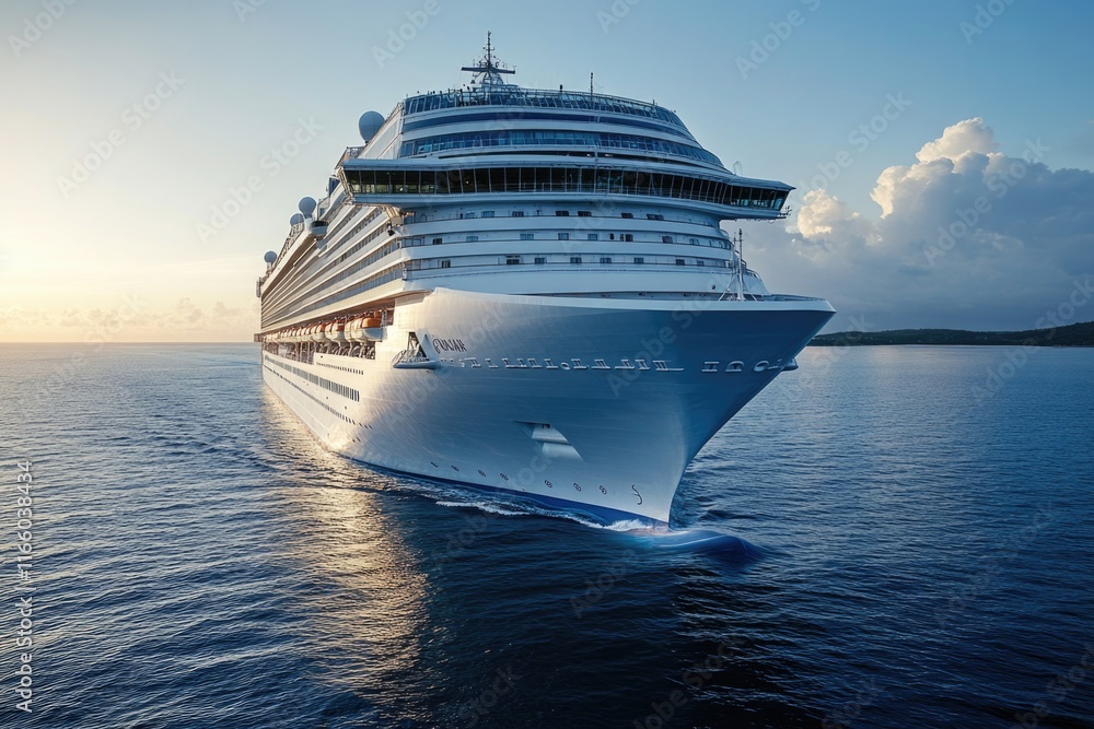 A big cruise ship sailing in the open sea A big cruise ship sailing in the open sea